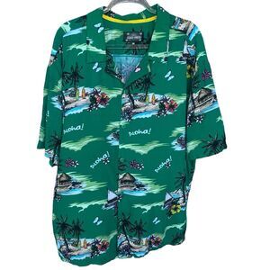 Good Vibes Hawaiian Shirt Mens 3X Floral Tropical Surf Button Up Luau Vacation